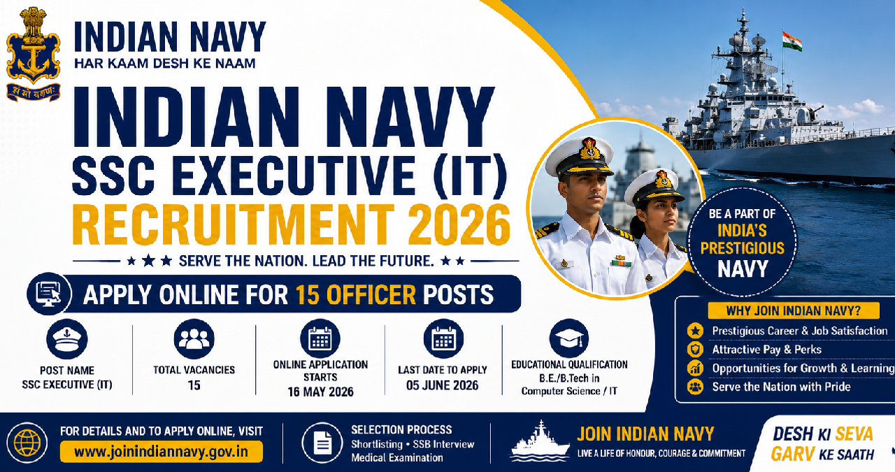 Indian Navy SSC Executive IT Recruitment 2026